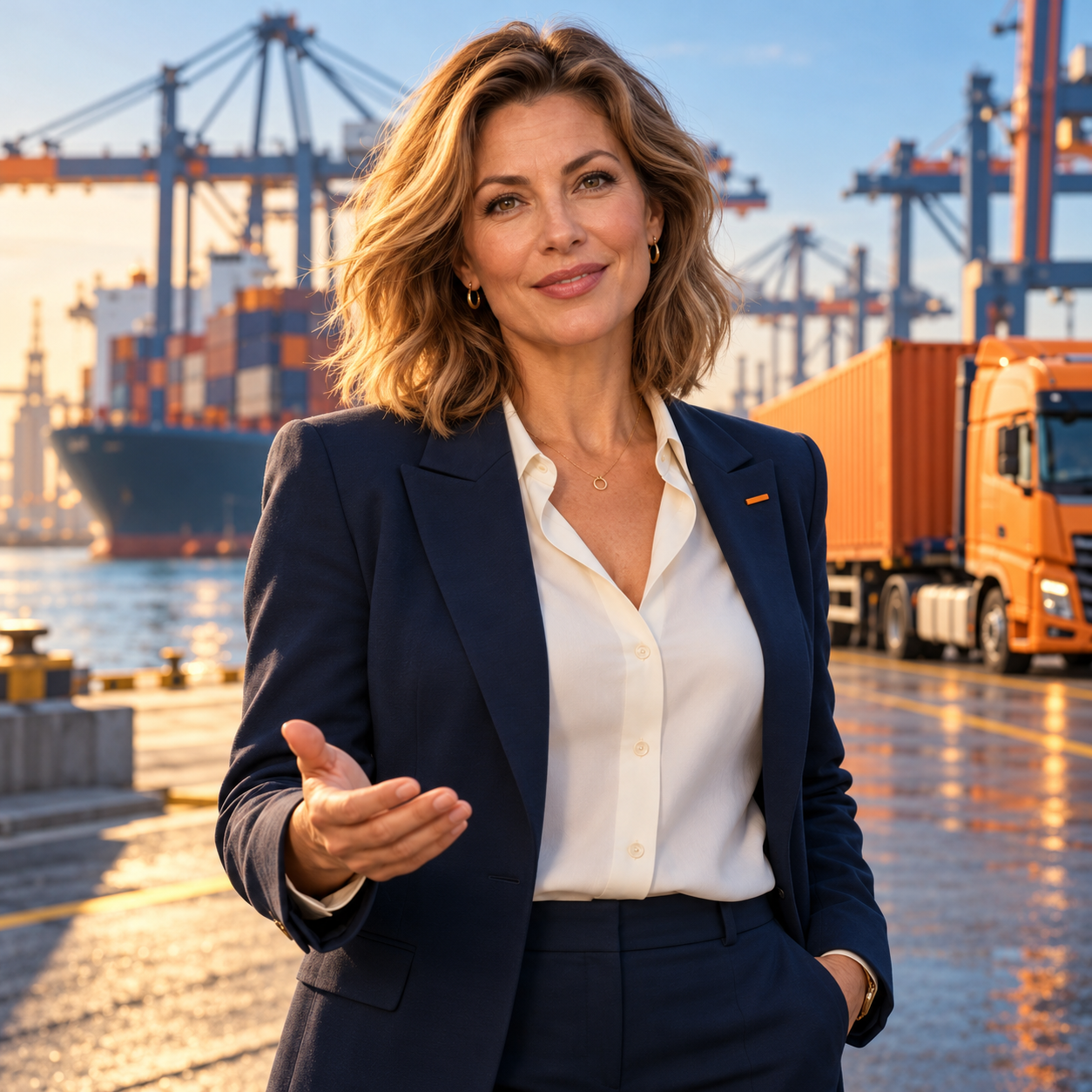 Nora Harbour, MoveHarbour's digital ambassador, at Rotterdam harbour
